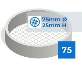 Tamiz 75mm.Ø x 25mm.H
